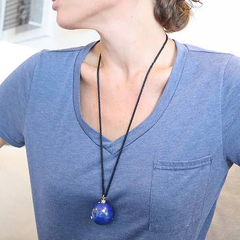 Tiffany 1980 Paloma Picasso Lapis Necklace Pendant 18kt Gold