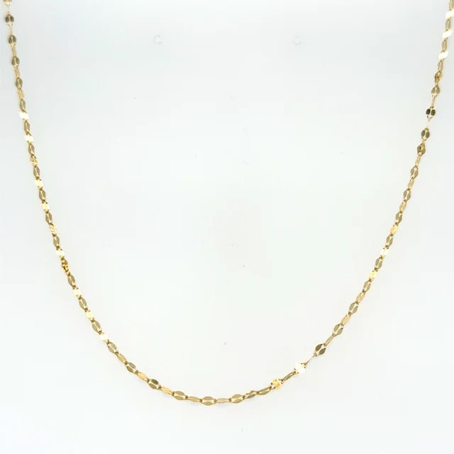 14KT YELLOW GOLD MIRROR CHAIN 20": 14KT YELLOW GOLD MIRROR CHAIN 20"14KT GOLD WT. APPROX. 0.85 GRAM