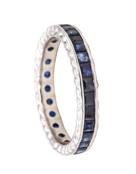 Eternity Ring Band In 18Kt White Gold With 1.62 Carats In Blue Sapphires (1 of 4)