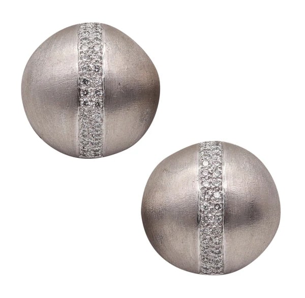 VERDURA Milano Clips-On Earrings In 18Kt White Gold With 1.78 Ctw VS  Diamonds (1 of 5)