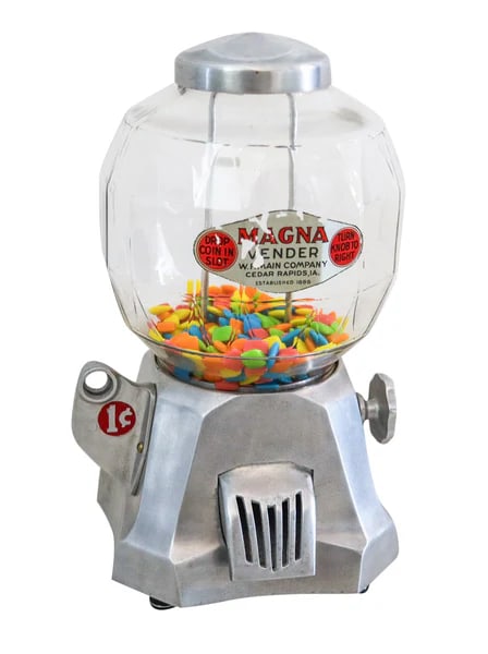 MAGNA VENDER 1930 Art-Deco 1 Cent Counter Vendor Machine For Peanuts & Candy (1 of 4)