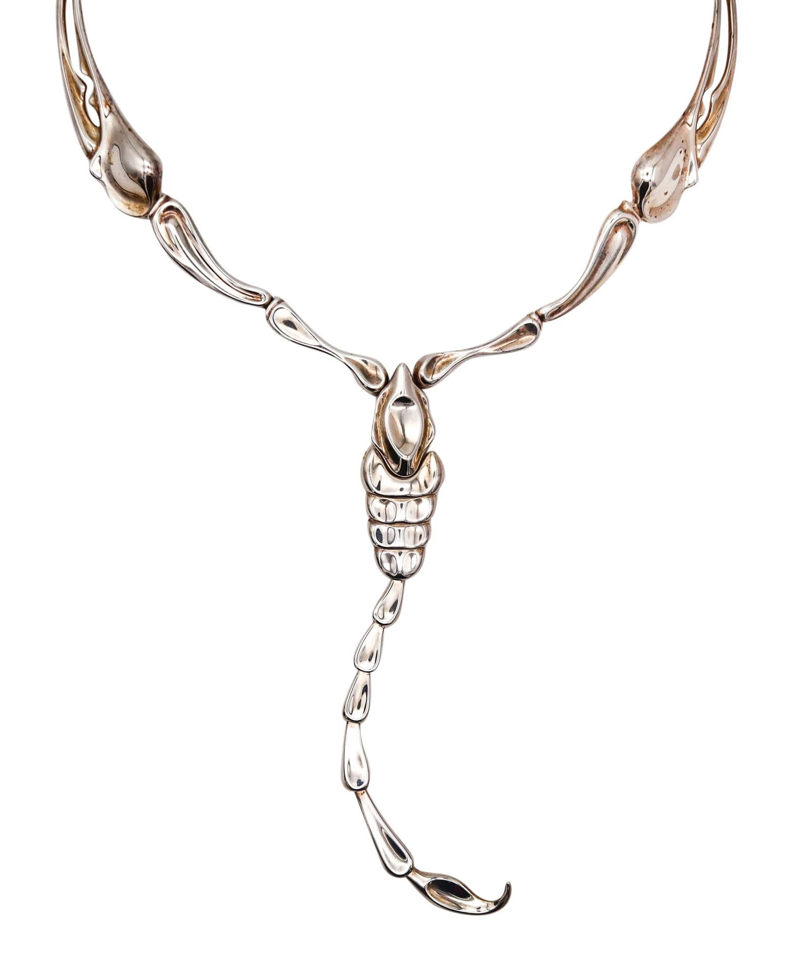 TIFFANY & CO. Elsa Peretti Sculptural Scorpion Necklace In .925 Sterling Silver In Box (1 of 9)
