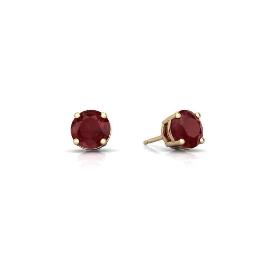 Ruby Solitaire Stud Earring 14k Gold (1 of 1)