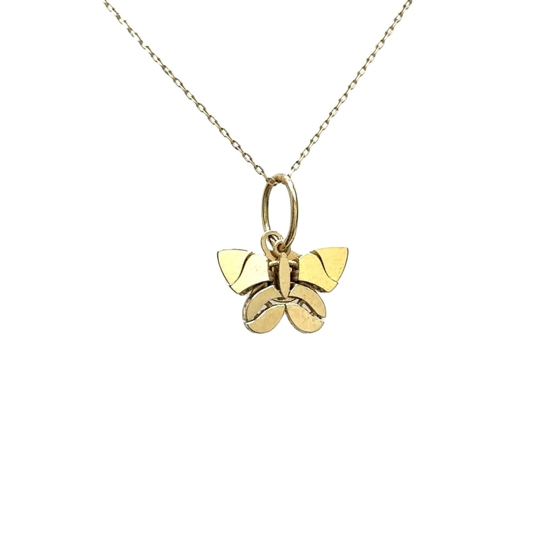 14K YELLOW GOLD BUTTERFLY PENDANT: 14KT YELLOW GOLD BUTTERFLY PENDANT14KT GOLD WT. APPROX. 1.05 GRAMSIZE APPROX. 9.50 MM X 10 MM (WITHOUT LOOP)PRICE IS ONLY FOR PENDANT WITHOUT CHAIN