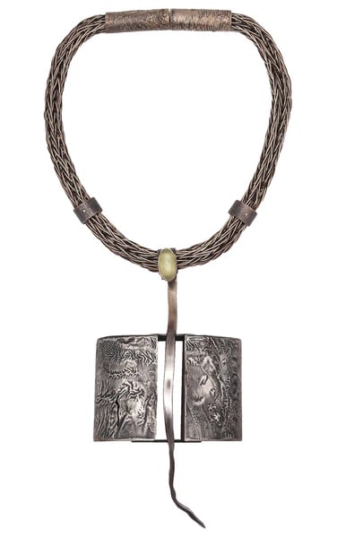 Rena Beatrice Koopman 1978 Rare Sculptural Necklace In Sterling With Moonstone (1 of 4)