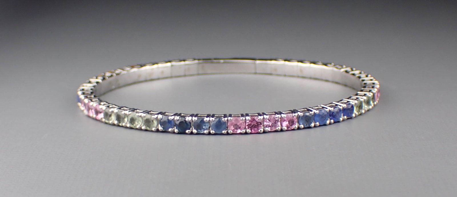 RAINBOW SAPPHIRE & 14K GOLD WIRE BRACELET: (1 of 5)