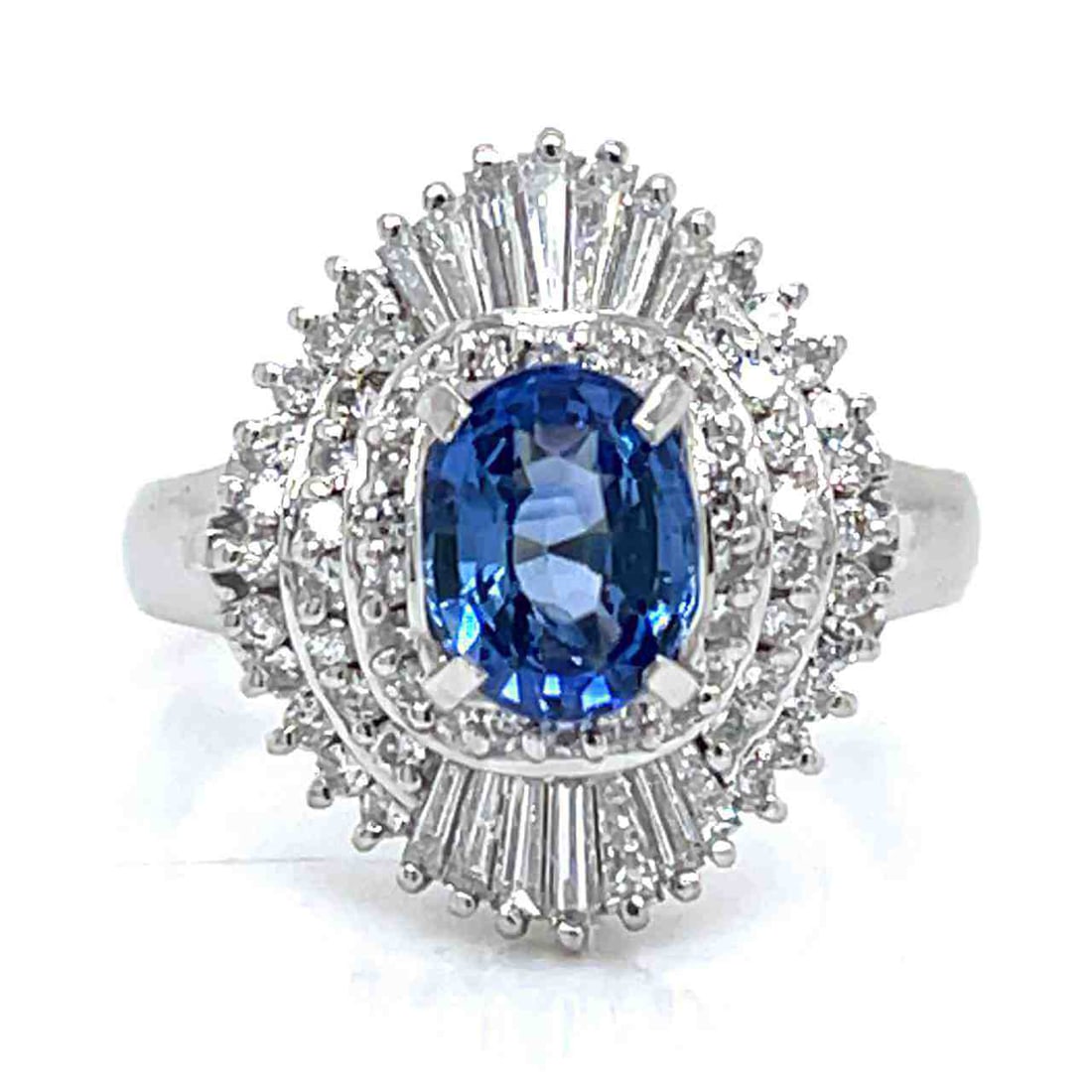 Platinum Sapphire & Diamond Ring (1 of 4)