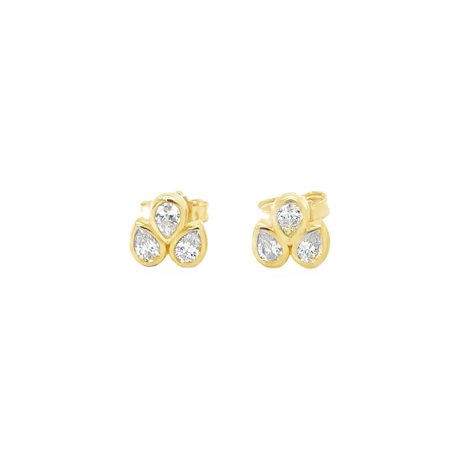 14KT GOLD PEAR DIAMOND EARRING (1 of 2)