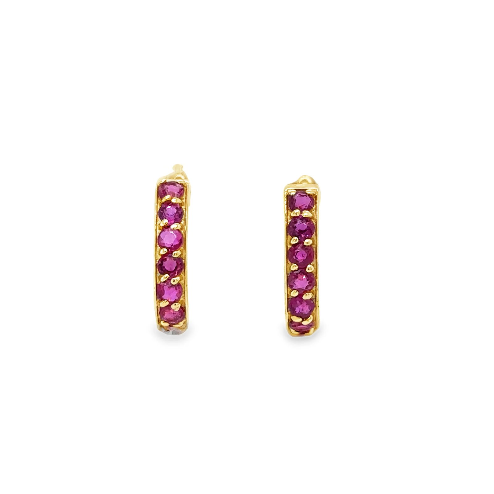 14KT YELLOW GOLD RUBY EARRING (1 of 2)
