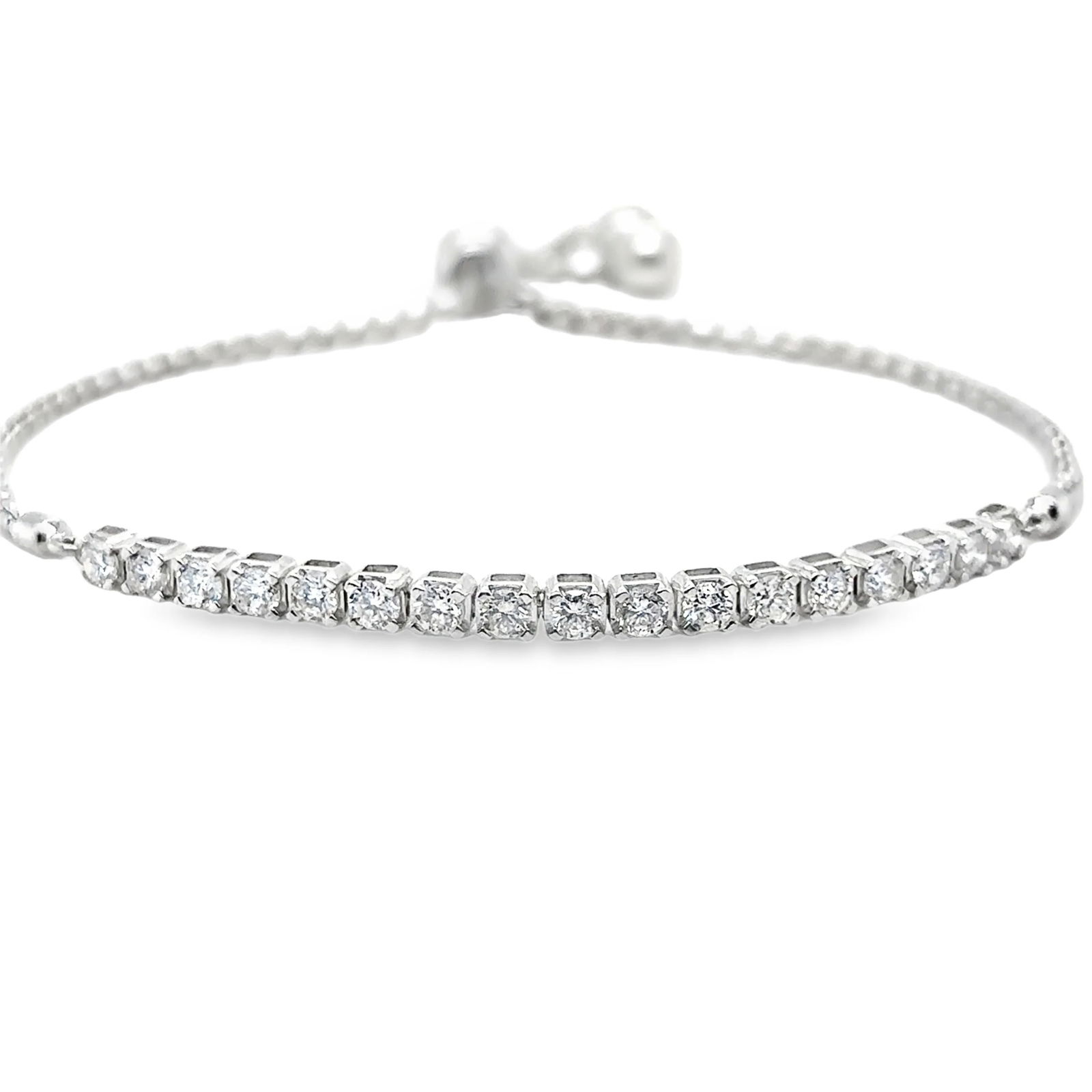14KT WHITE GOLD DIAMOND BOLO BRACELET (1 of 4)
