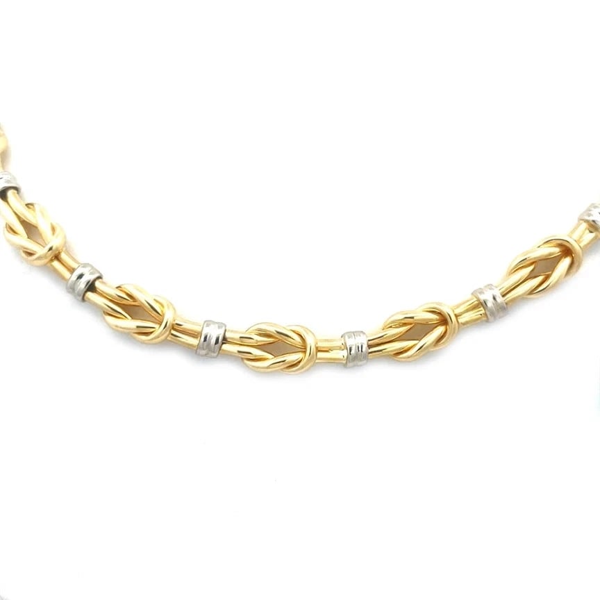 Roberto Coin Gold Collar Necklace Atame Knot 18k Two Tone Full Circle (1 of 6)