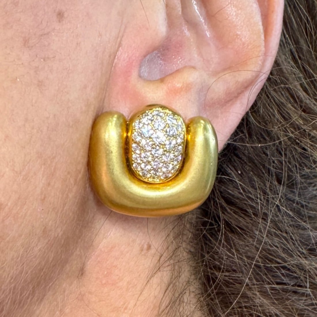 M. STONE 18K Yellow Gold Diamond Earrings (1 of 2)