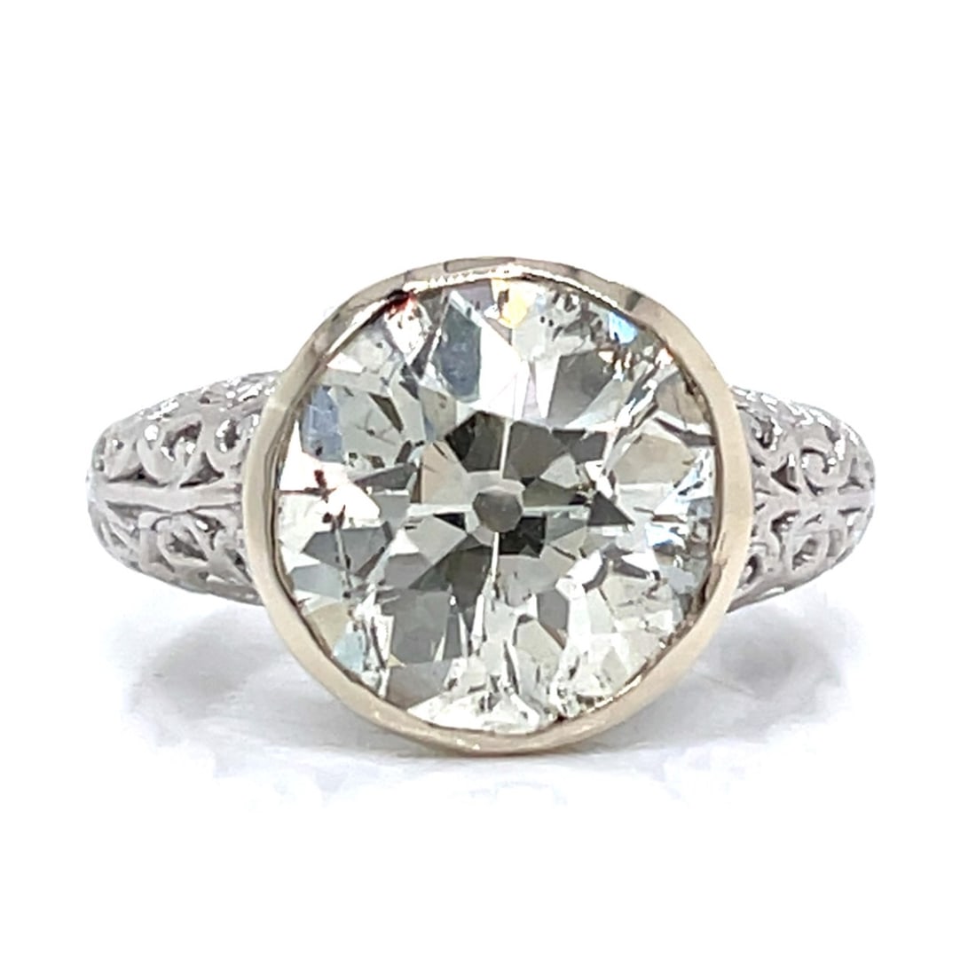 Art Deco Platinum 6.14 Ct. Diamond Ring (1 of 4)