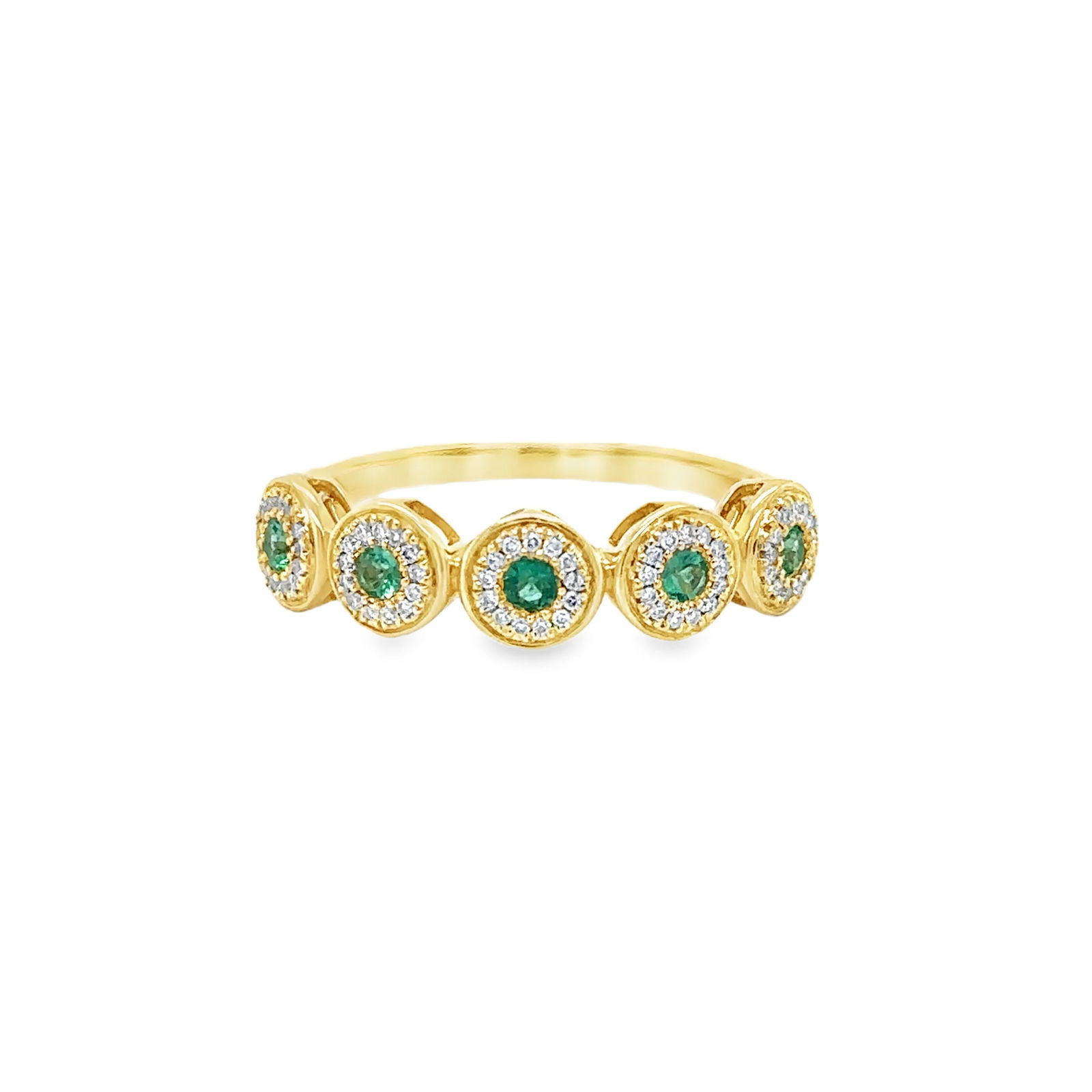 14KT YELLOW GOLD EMERALD AND DIAMOND RING (1 of 5)