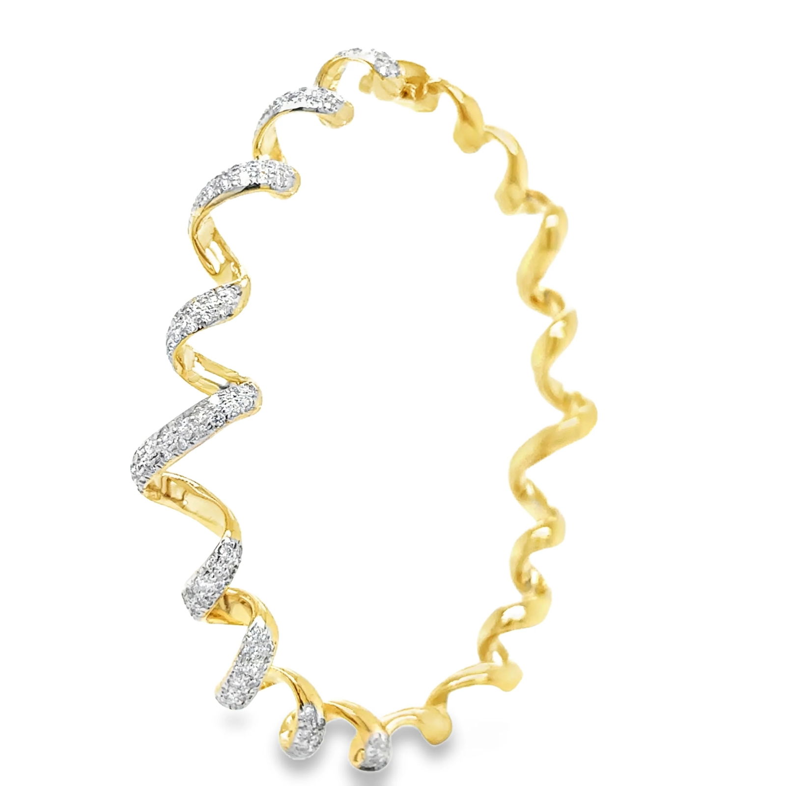 14KT GOLD DIAMONDS BANGLE - 2