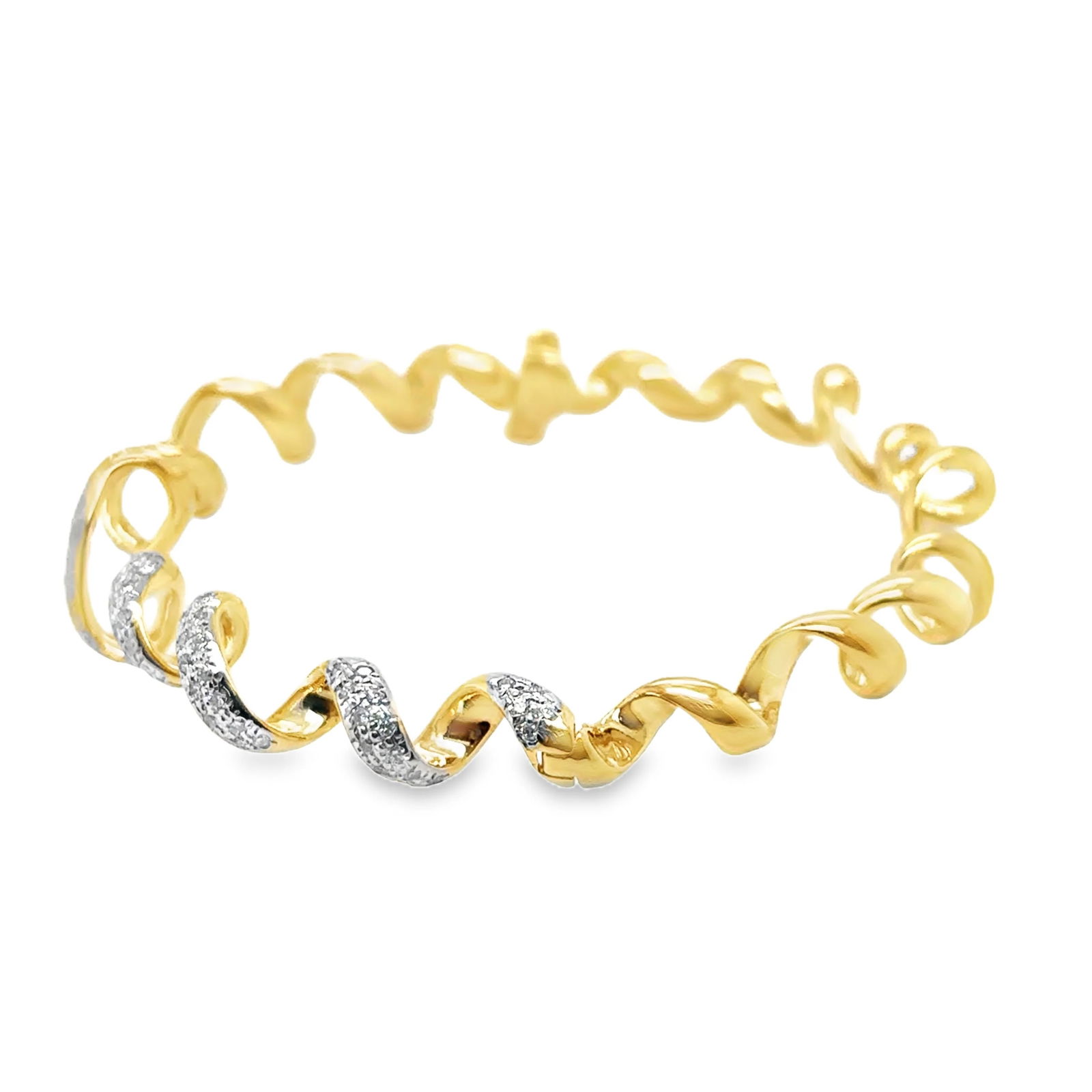 14KT GOLD DIAMONDS BANGLE - 3