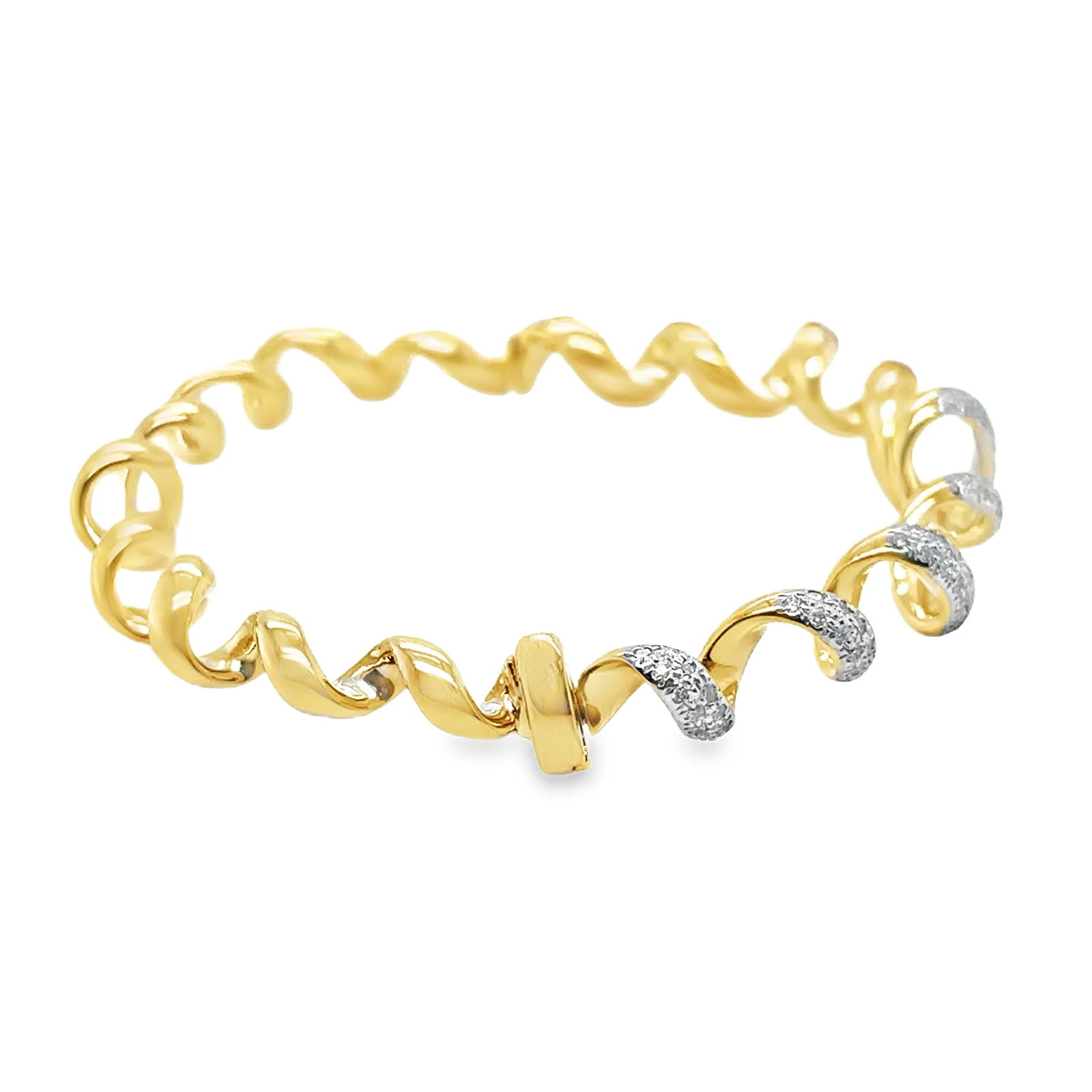 14KT GOLD DIAMONDS BANGLE - 4