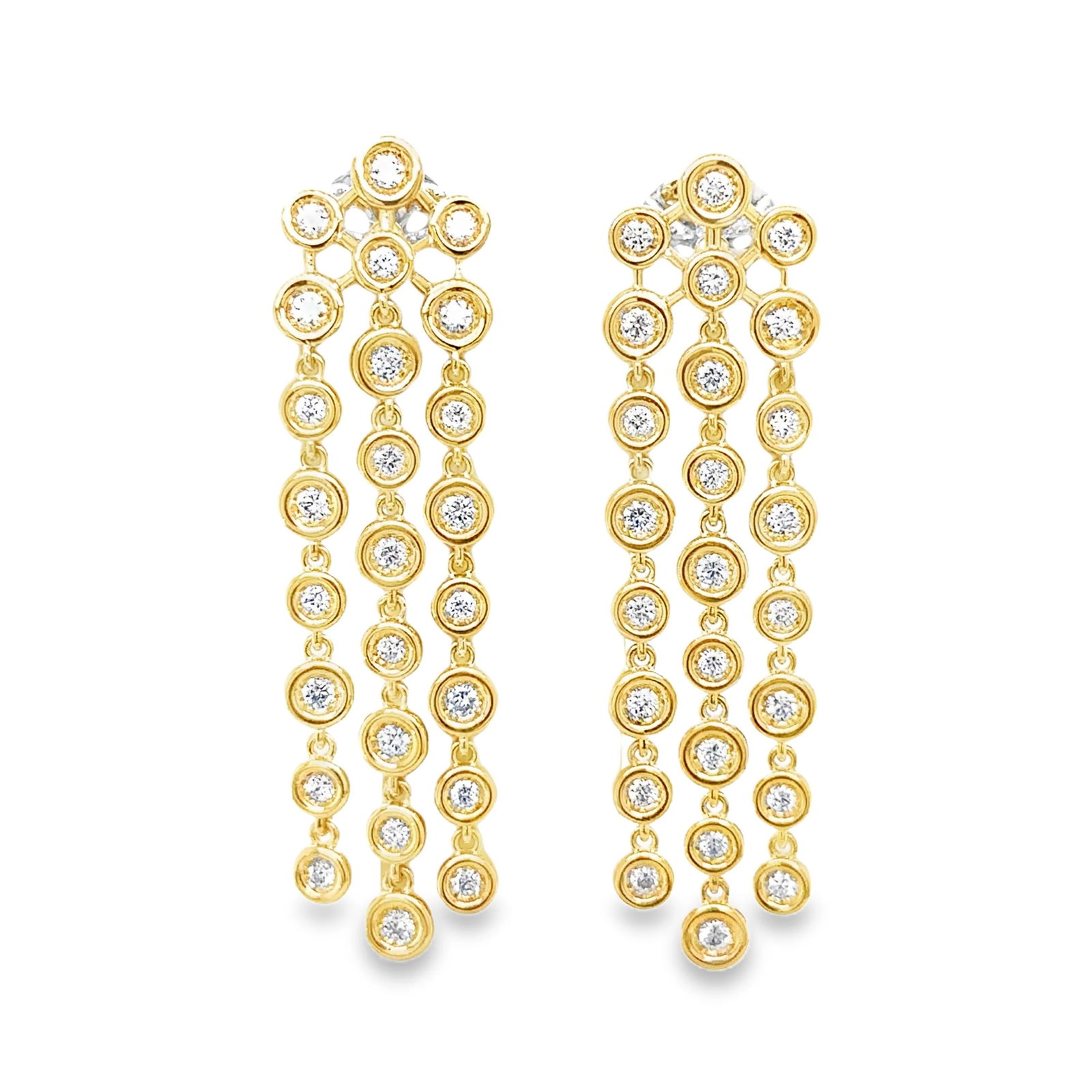 14KT GOLD DIAMOND DANGLING EARRING (1 of 2)