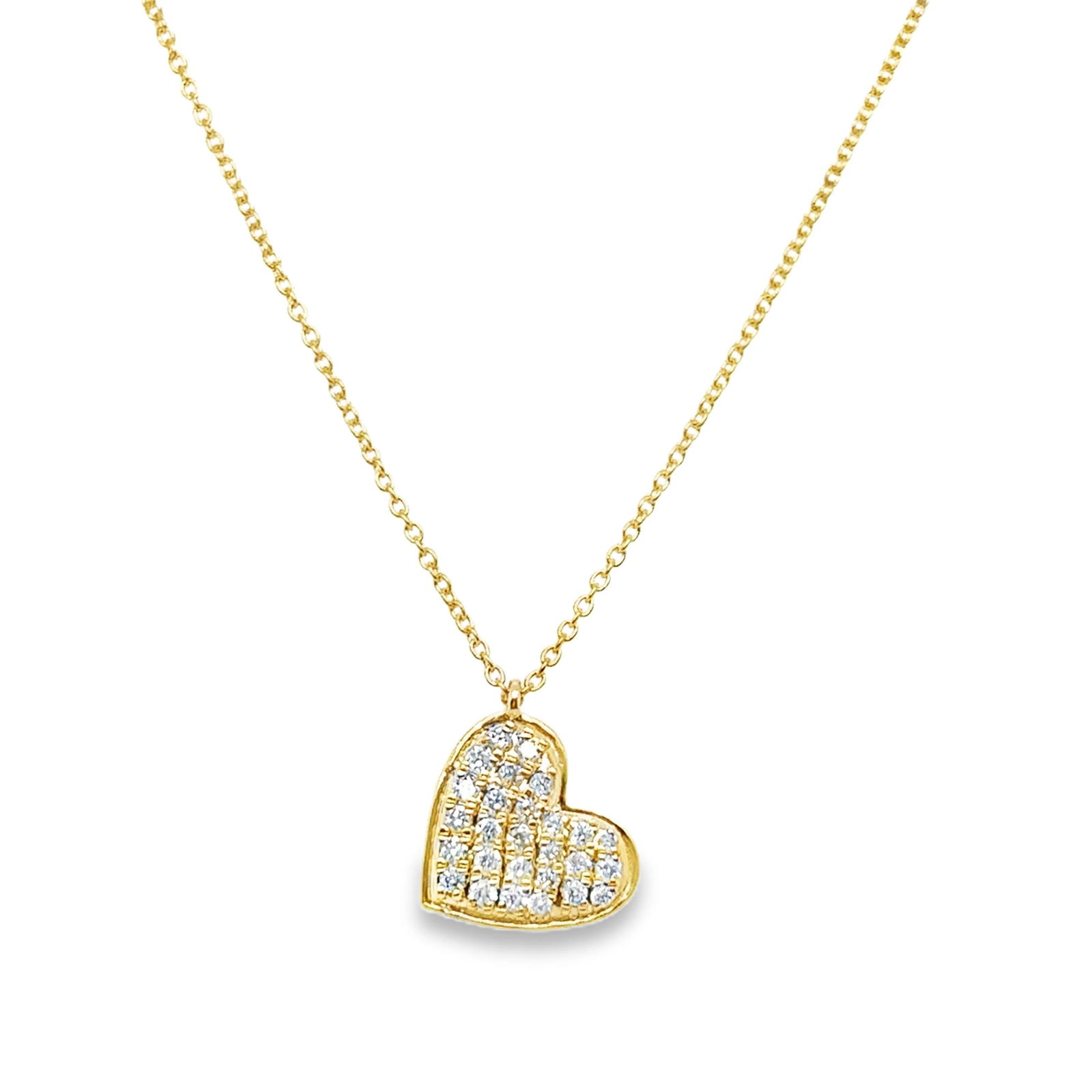 18KT GOLD DIAMOND HEART NECKLACE (1 of 3)