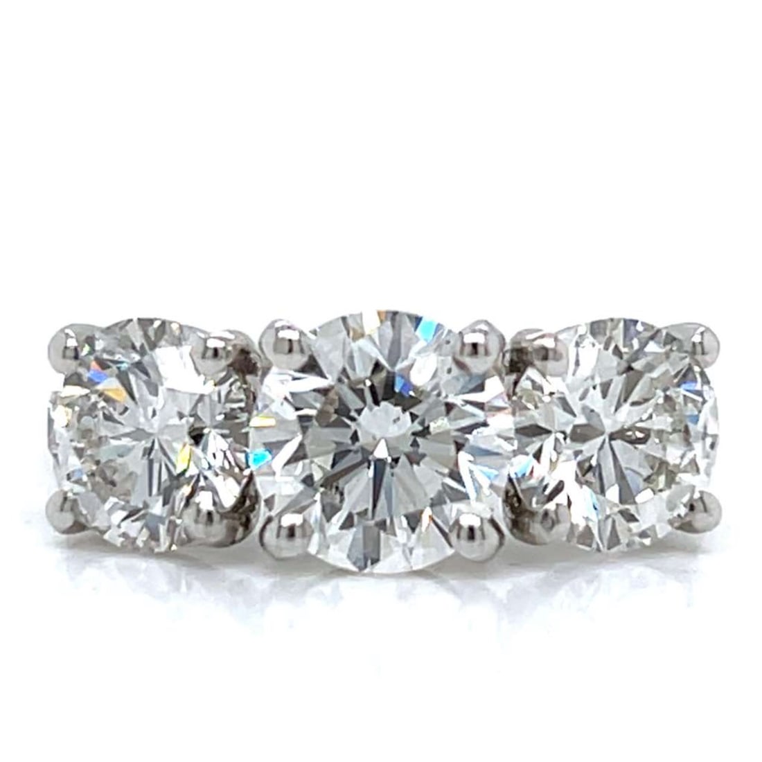 Platinum GIA Certified 3-Stone Diamond Ring (1 of 8)