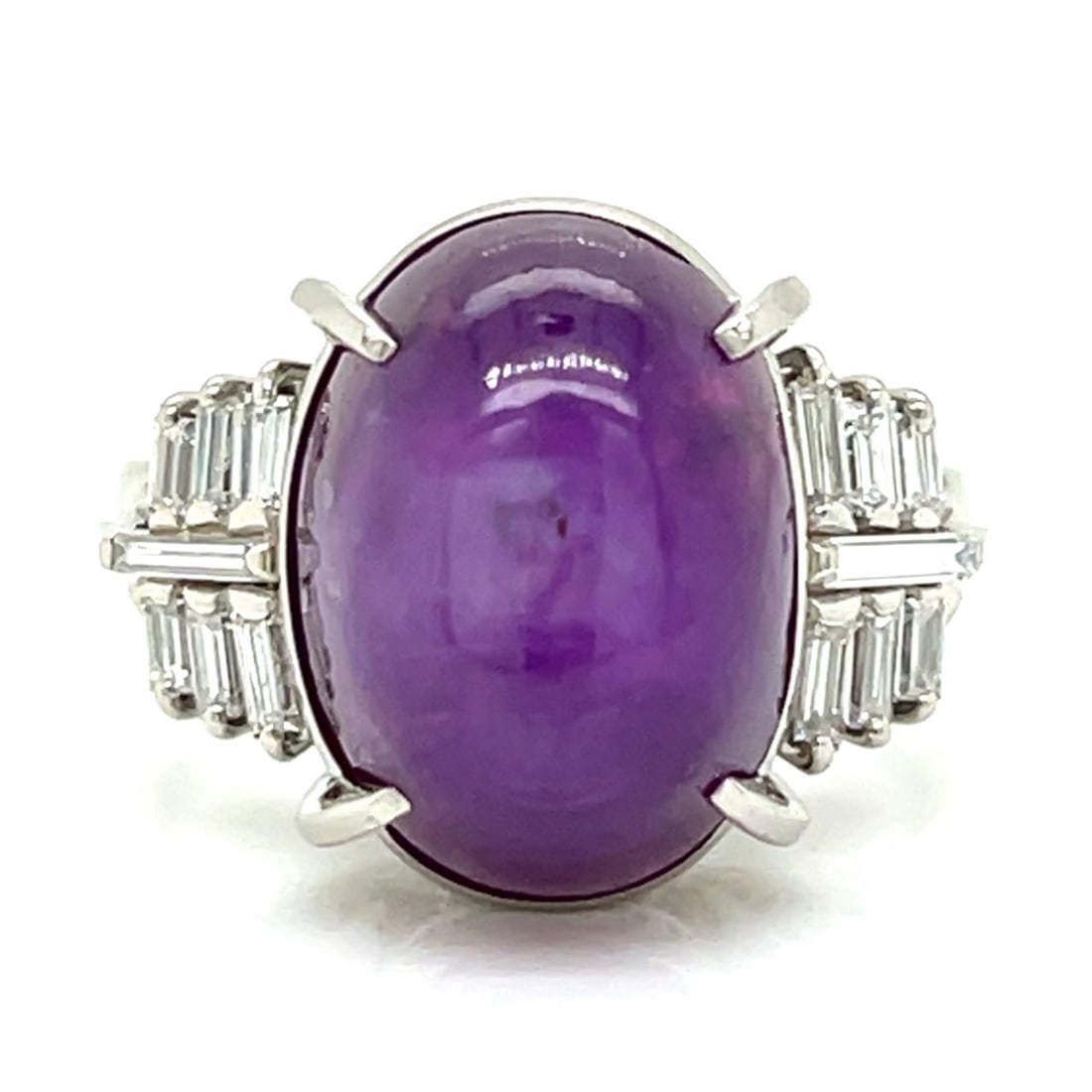 Platinum 15.44 Ct. Star Ruby & Diamond Ring (1 of 4)