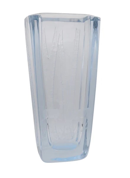 STROMBERGSHYTTAN 1950-60 Sweden Laila Von Wendel Decorative Art Glass Vase: An art-glass vase designed by Laila Von Wendel for Strömbergshyttan .This is a fabulous highly decorative glass vase created in Sweden by the art glass company of Strömbergshyttan, back in the 1960.