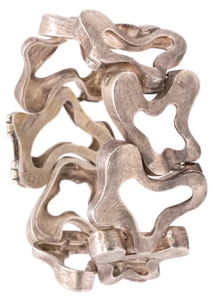 ANTONIO BELGIORNO 1960 BUENOS AIRES ARTISTIC ABCTRACT BRACELET .925 STERLING SILVER (1 of 6)