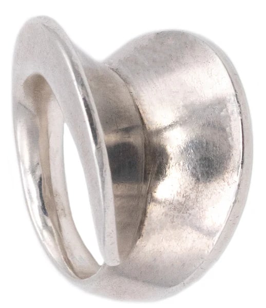 GEORGE JENSEN 1950 BY NANNA DITZEL VINTAGE SCULPTURAL SWIRL RING IN STERLING SILVER (1 of 6)