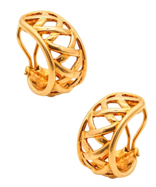 TIFFANY & CO. 1982 By Paloma Picasso Hoops Earrings In Solid 18Kt Yellow Gold (1 of 5)