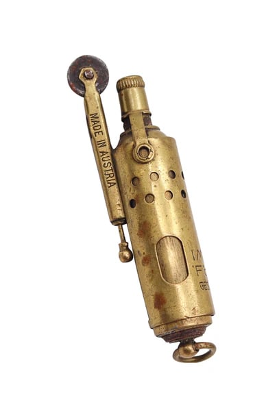 FOHN By IMCO 1920 Julius Meister Thumbwheel Mechanical Lighter In Polished Brass (1 of 6)