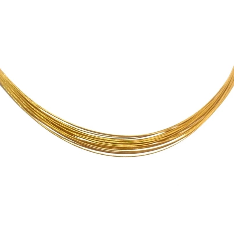 Tiffany & Co. Gold Multi-Wire Necklace 18k Yellow Collar Style Germany: This gorgeous is from Tiffany & Co. it is crafted from 18k yellow gold featuring 30 soft flexible silk wire strands collar necklace. This collar-style necklace features a push lock closure and is