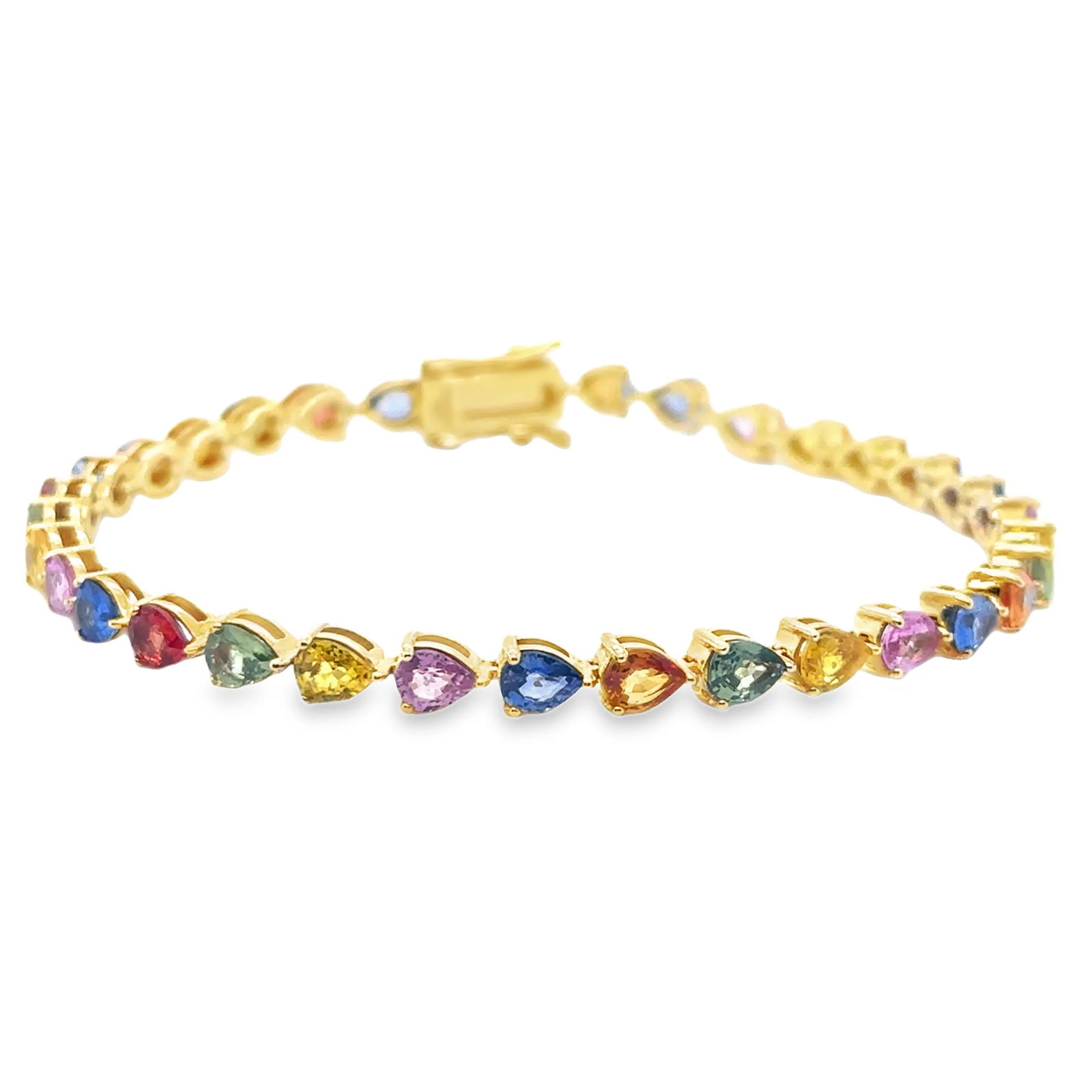 14KT YELLOW GOLD MULTI SAPPHIRE BRACELET (1 of 4)