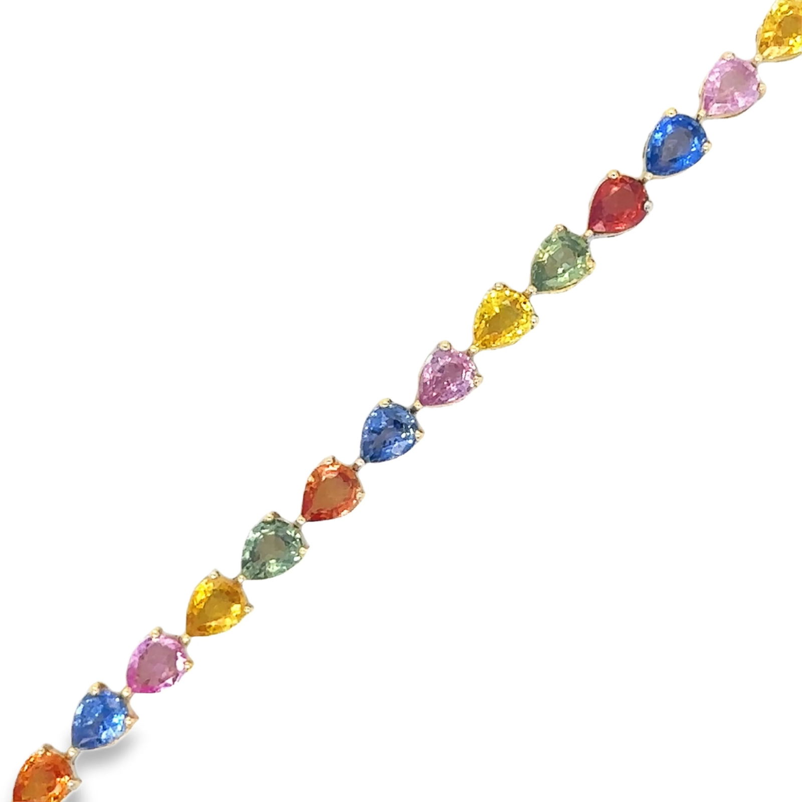 14KT YELLOW GOLD MULTI SAPPHIRE BRACELET - 2