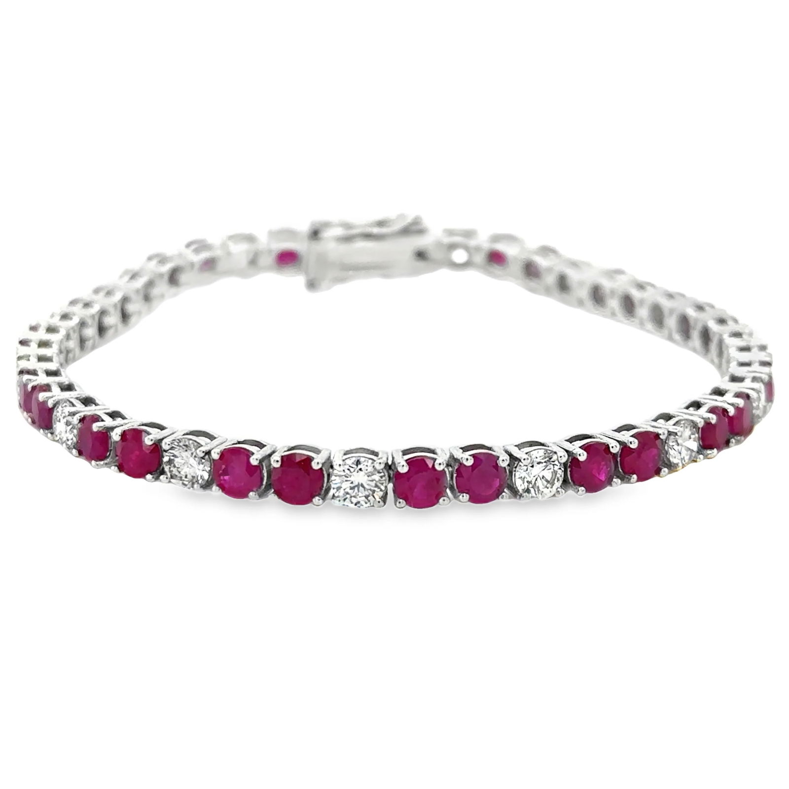 14KT GOLD DIAMOND AND RUBY BRACELET (1 of 4)