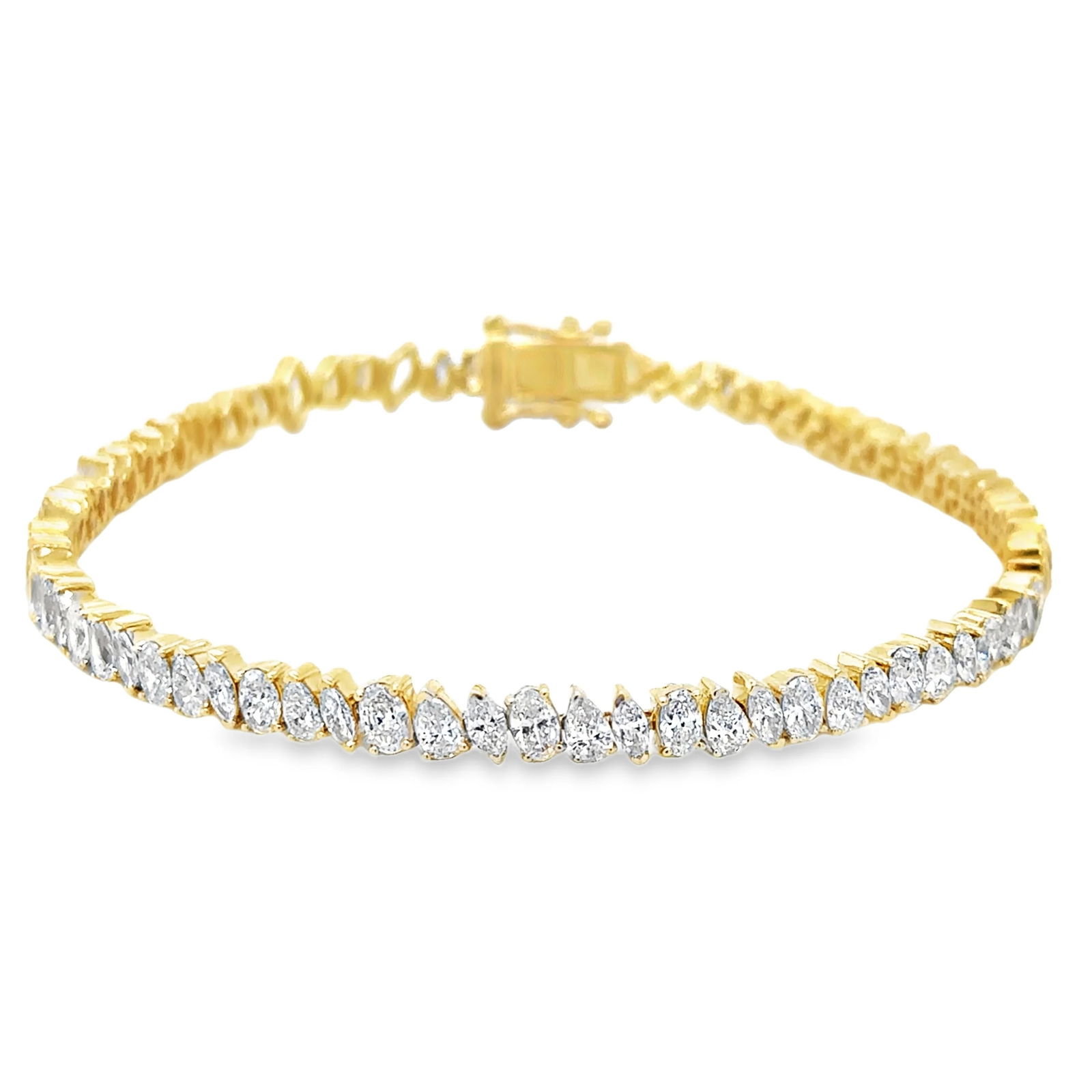 14KT YELLOW GOLD MARQUISE DIAMONDS BRACELET (1 of 4)