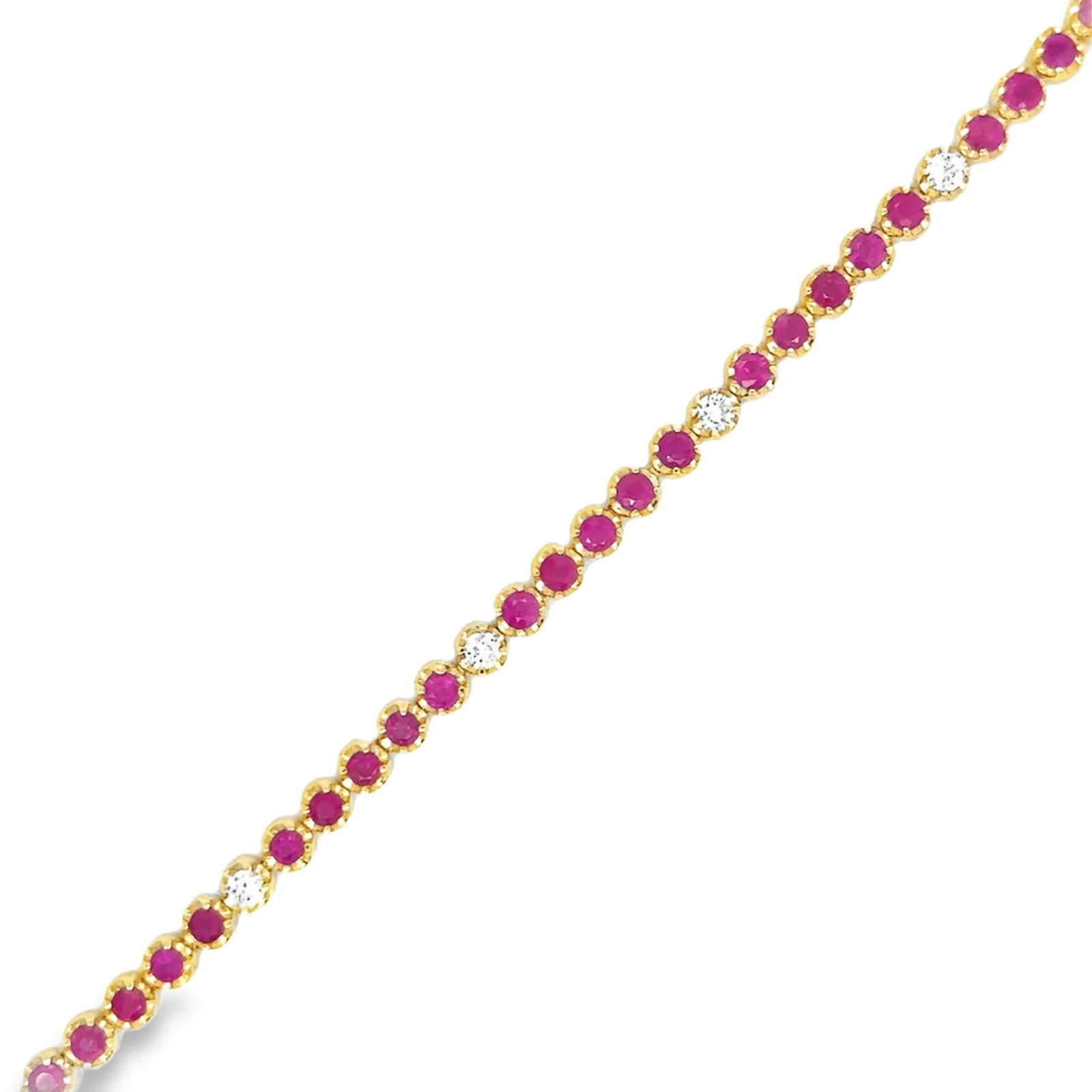 14KT GOLD DIAMOND AND RUBY BRACELET - 2