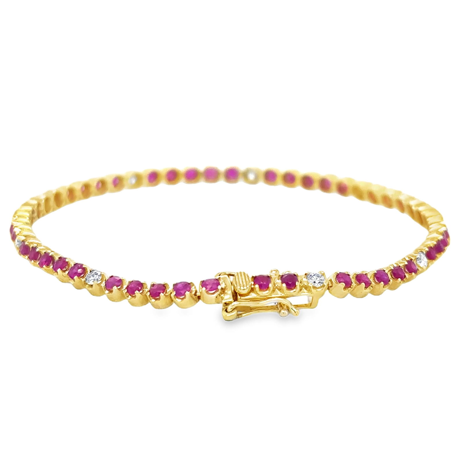 14KT GOLD DIAMOND AND RUBY BRACELET - 3