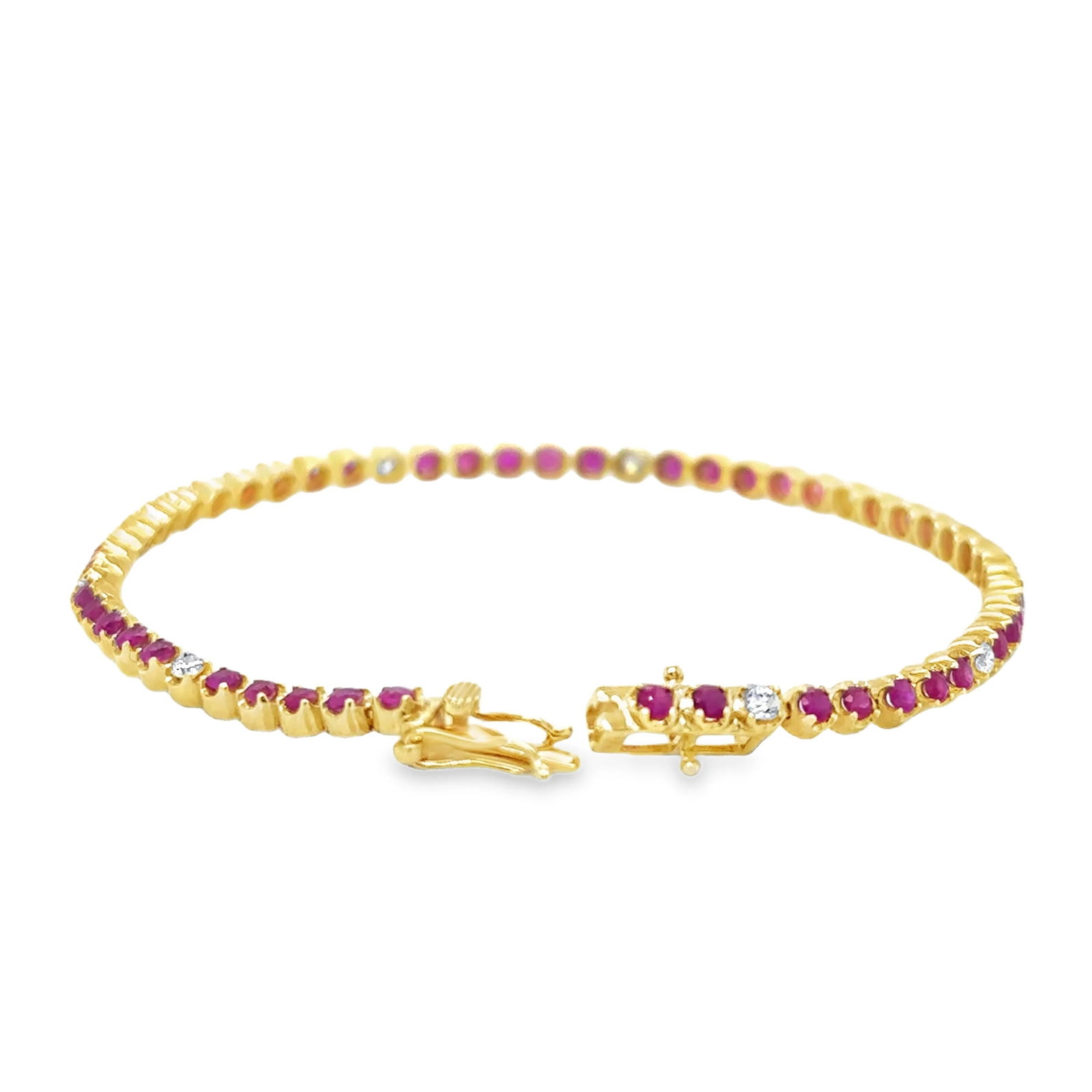 14KT GOLD DIAMOND AND RUBY BRACELET - 4