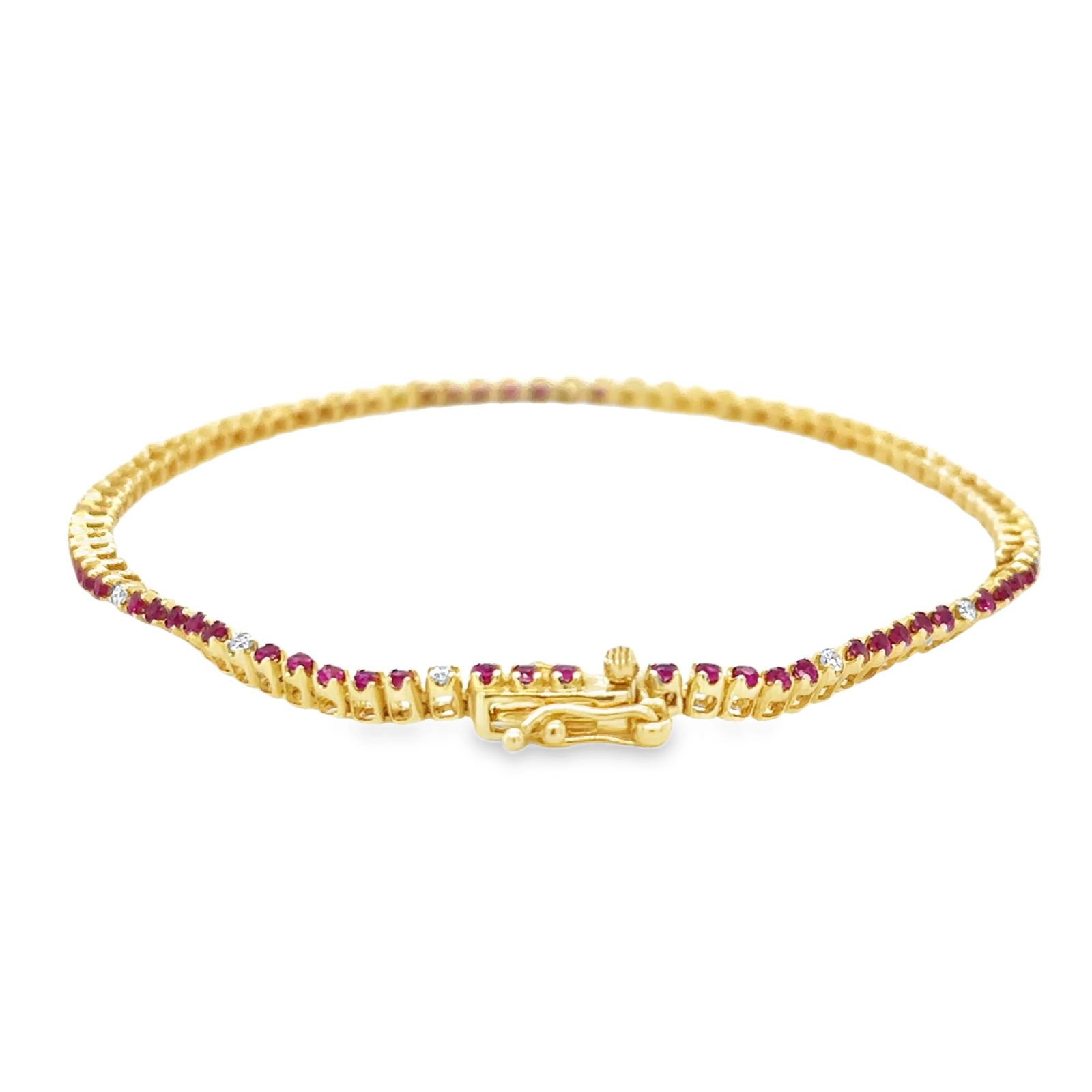 14KT GOLD DIAMOND AND RUBY BRACELET - 2