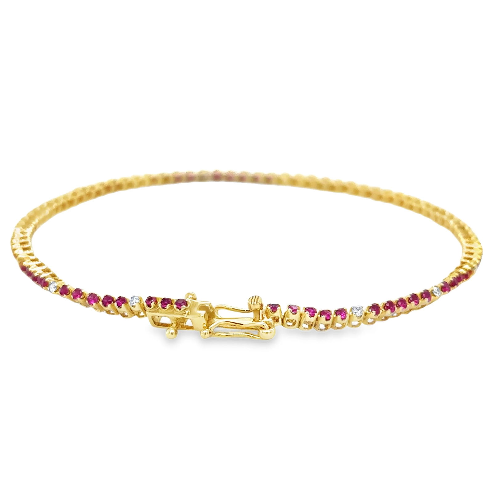 14KT GOLD DIAMOND AND RUBY BRACELET - 3