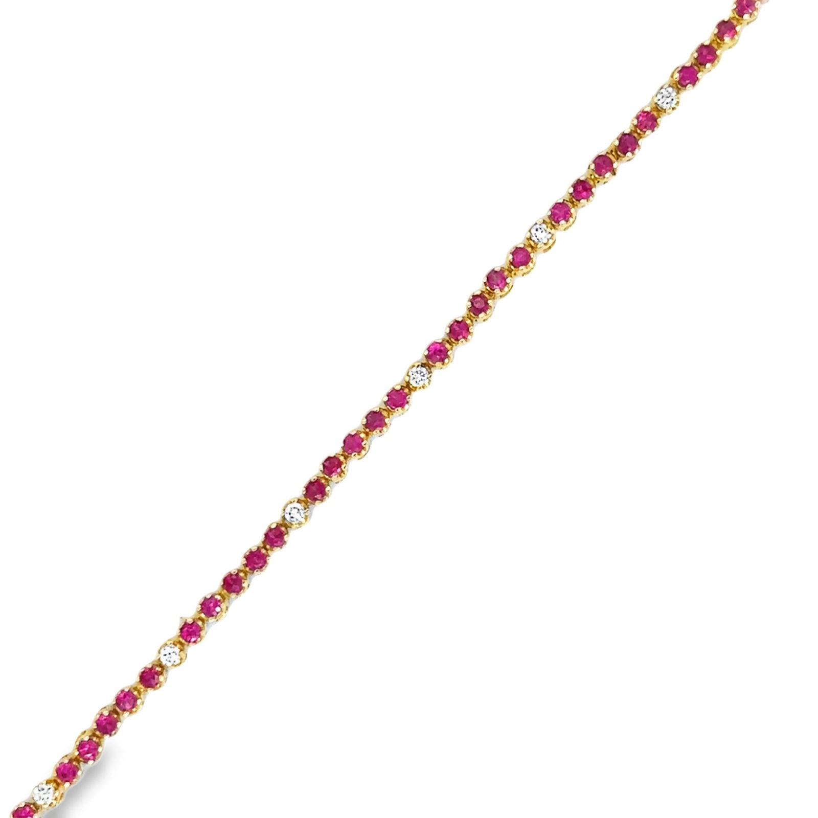 14KT GOLD DIAMOND AND RUBY BRACELET - 4