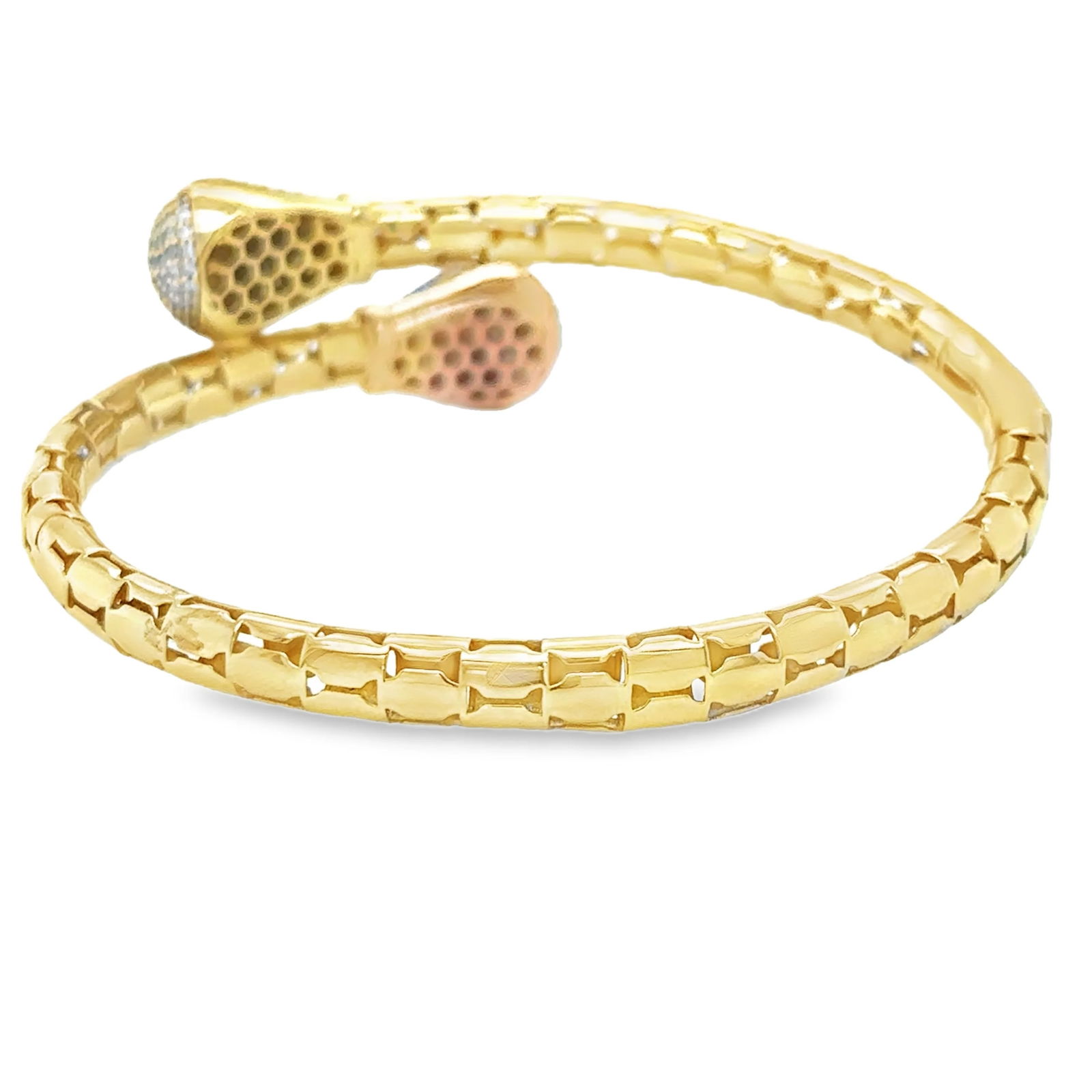14KT TWO TONE GOLD DIAMOND BANGLE - 3