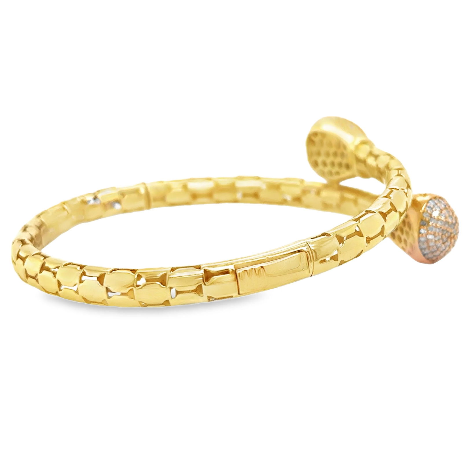 14KT TWO TONE GOLD DIAMOND BANGLE - 4
