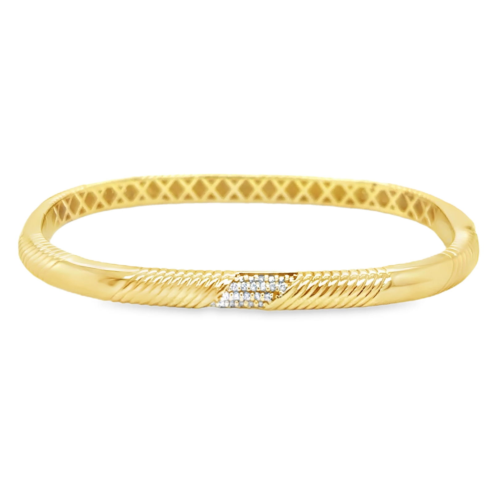 14KT YELLOW GOLD DIAMOND BANGLE (1 of 5)