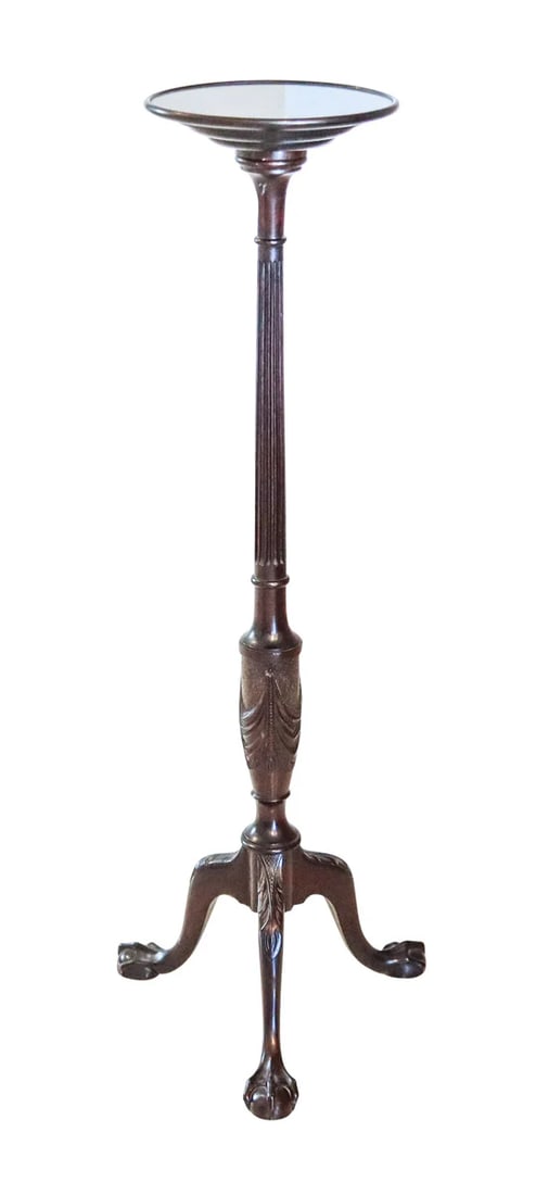 CHIPPENDALE 1890 American Victorian Carved Mahogany Wood Pedestal (1 of 7)