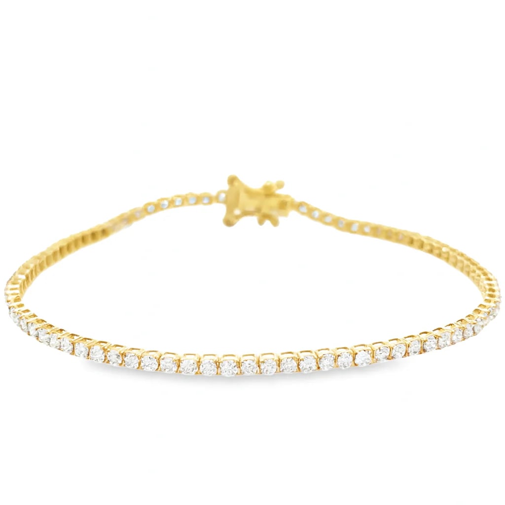 14KT GOLD DIAMONDS TENNIS BRACELET 1.00 CTS (1 of 1)