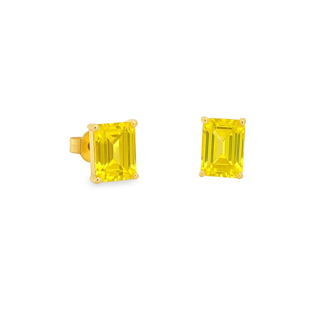 14KT YELLOW GOLD YELLOW SAPPHIRE EARRING STUDS: 14KT YELLOW GOLD YELLOW SAPPHIRE EARRING STUDS14KT YELLOW GOLD WT. APPROX. 0.82 GRAMYELLOW SAPPHIRE WT. APPROX. 0.64 CARAT / 2 PCSSTONE SIZE APPROX. - 3 MM X 5 MM
