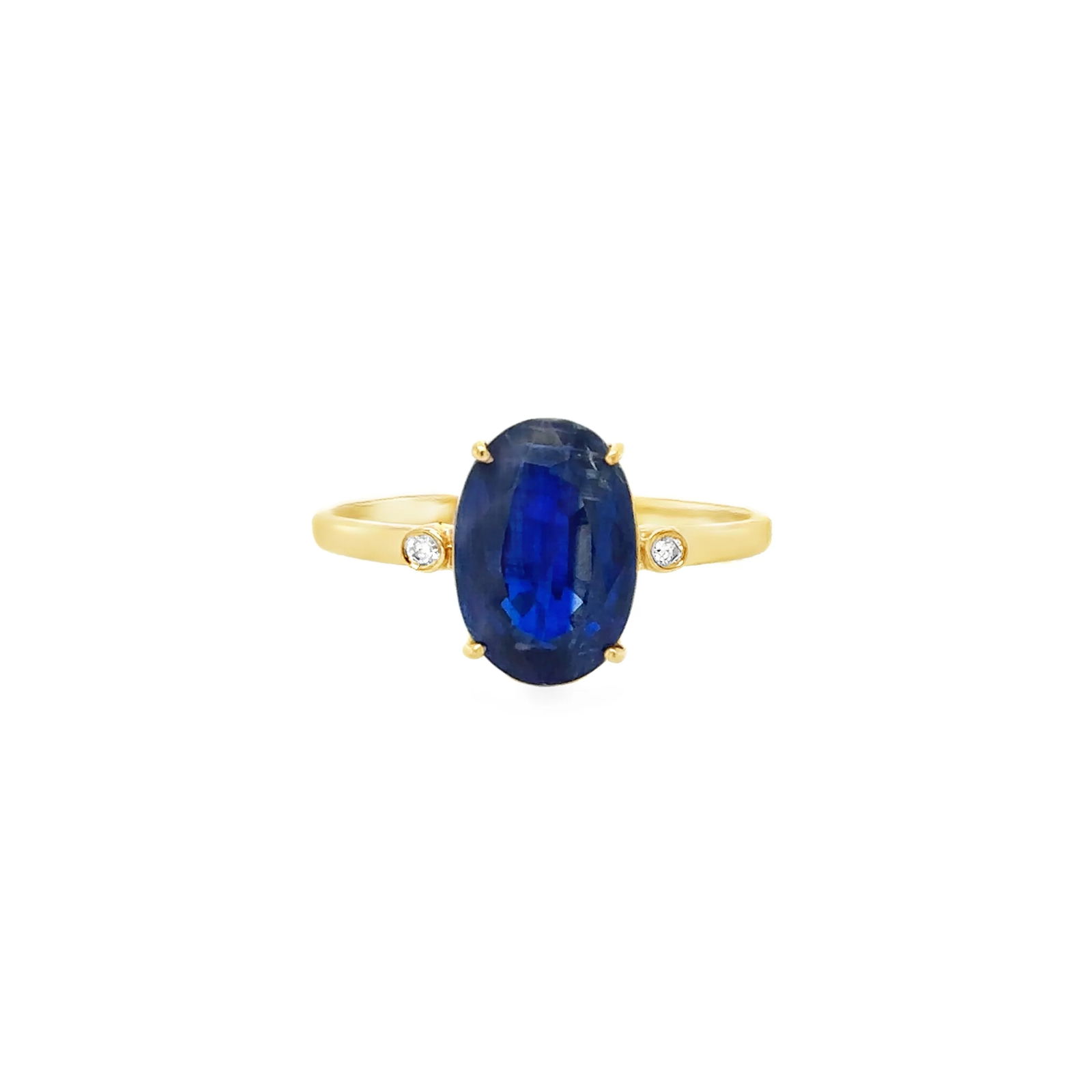 14KT YELLOW GOLD KYANITE AND DIAMONDS RING (1 of 4)
