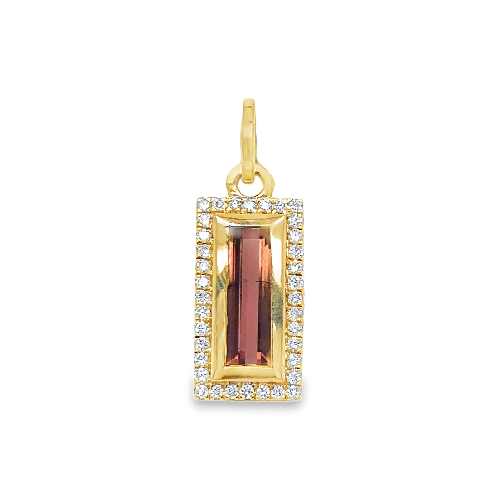 14KT GOLD TOURMALINE AND DIAMONDS PENDANT (1 of 2)