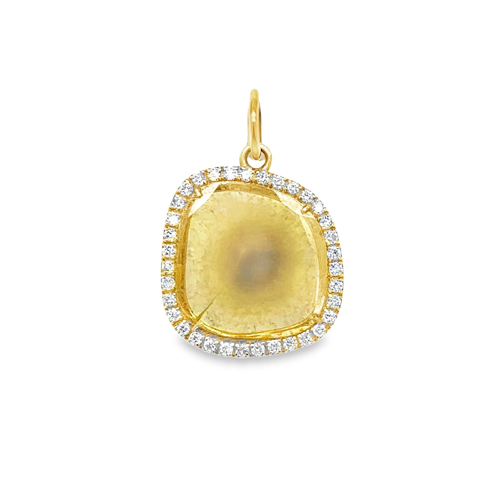 14KT YELLOW GOLD DIAMOND SLICE PENDENT WITH DIAMONDS (1 of 2)